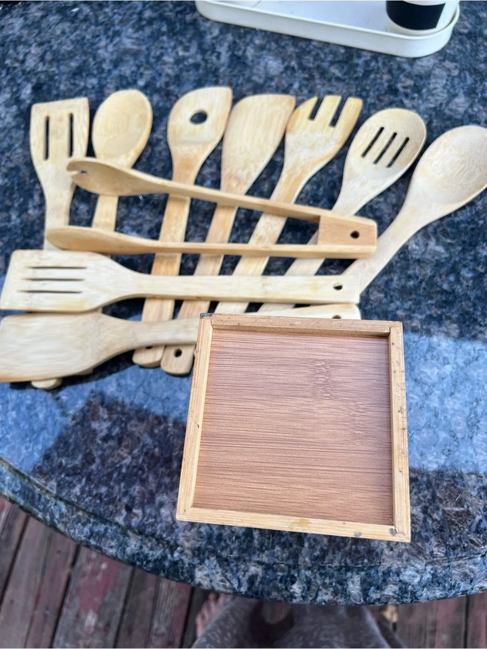 Bamboo Cooking Utensil 11 pcs Set with Holder - Natural Beige